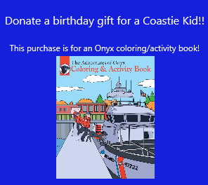 Donation Gift for Coastie Kid-Autographed Onyx Color/Activity Book
