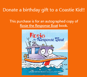 Donation Gift for Coastie Kid-Autographed Rosie the Response Boat Board Book
