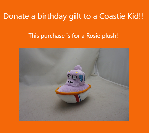 Donation for Coastie Kid-Rosie the Response Boat Plush