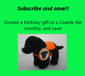 Donation Gift for Coastie Kid-Onyx Plush-Subscription