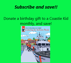 Donation Gift for Coastie Kid-Onyx Color/Activity Book-Subscription