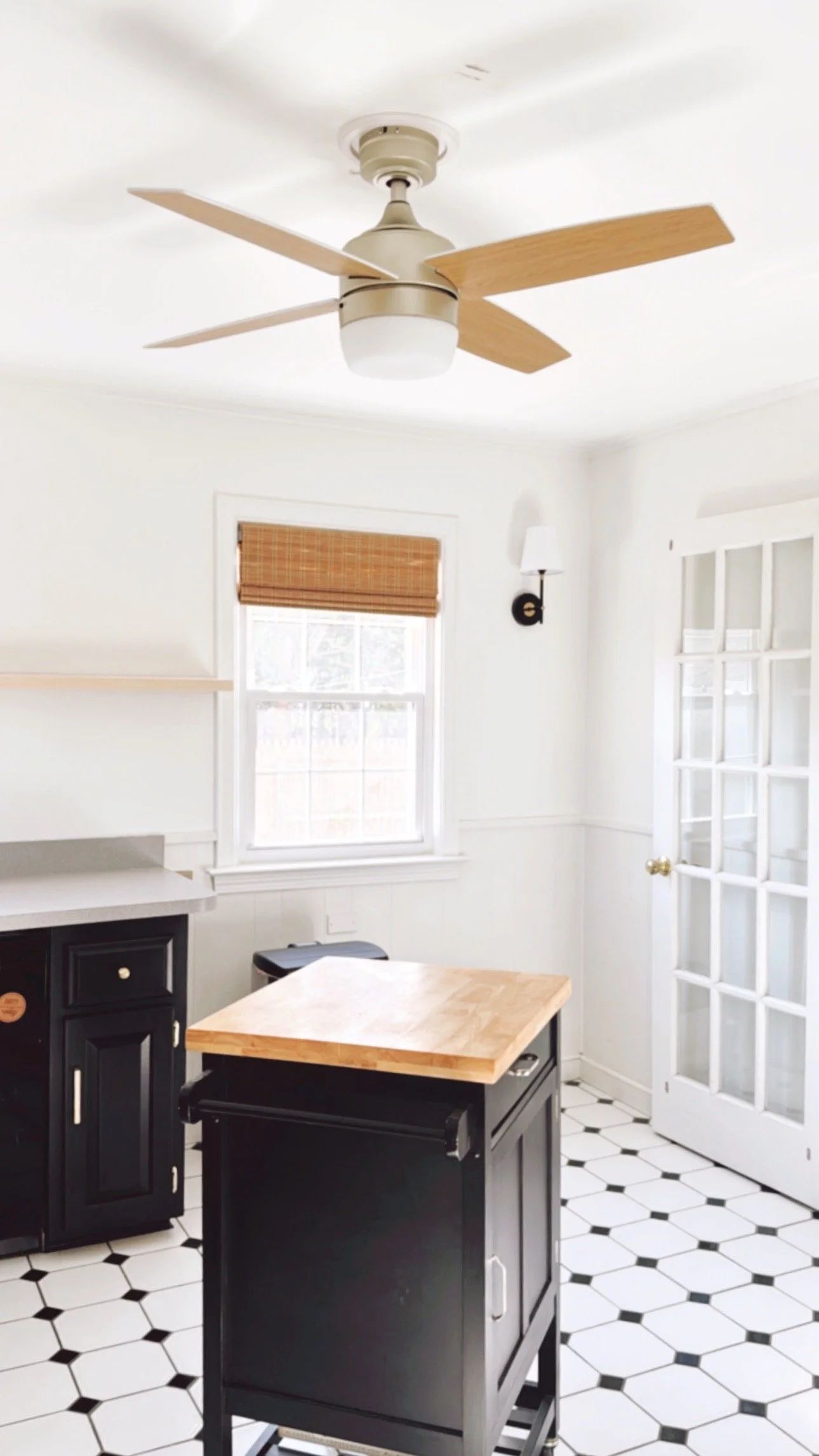 DIY Kitchen Renovation Part Two- Textured Ceiling and Lighting