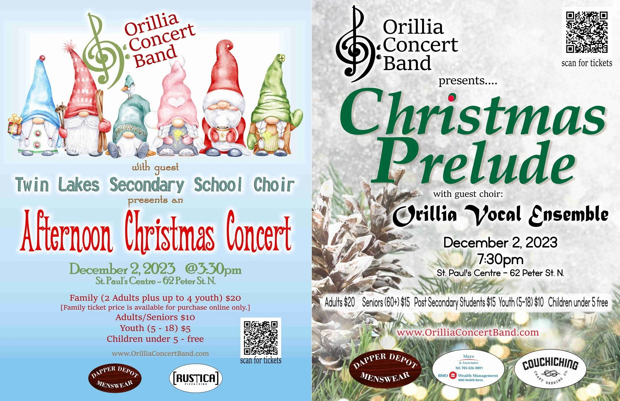 Orillia Concert Band Christmas Concerts - Dec 2, 2023 - St. Paul's Centre
