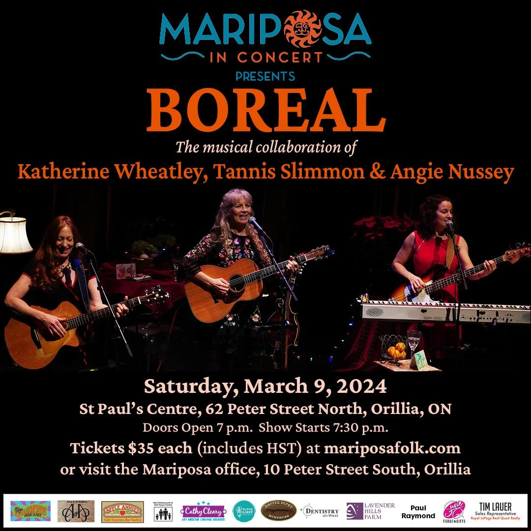 Mariposa in Concert Presents: Boreal (Katherine Wheatley, Tannis Slimmon and Angie Nussey)