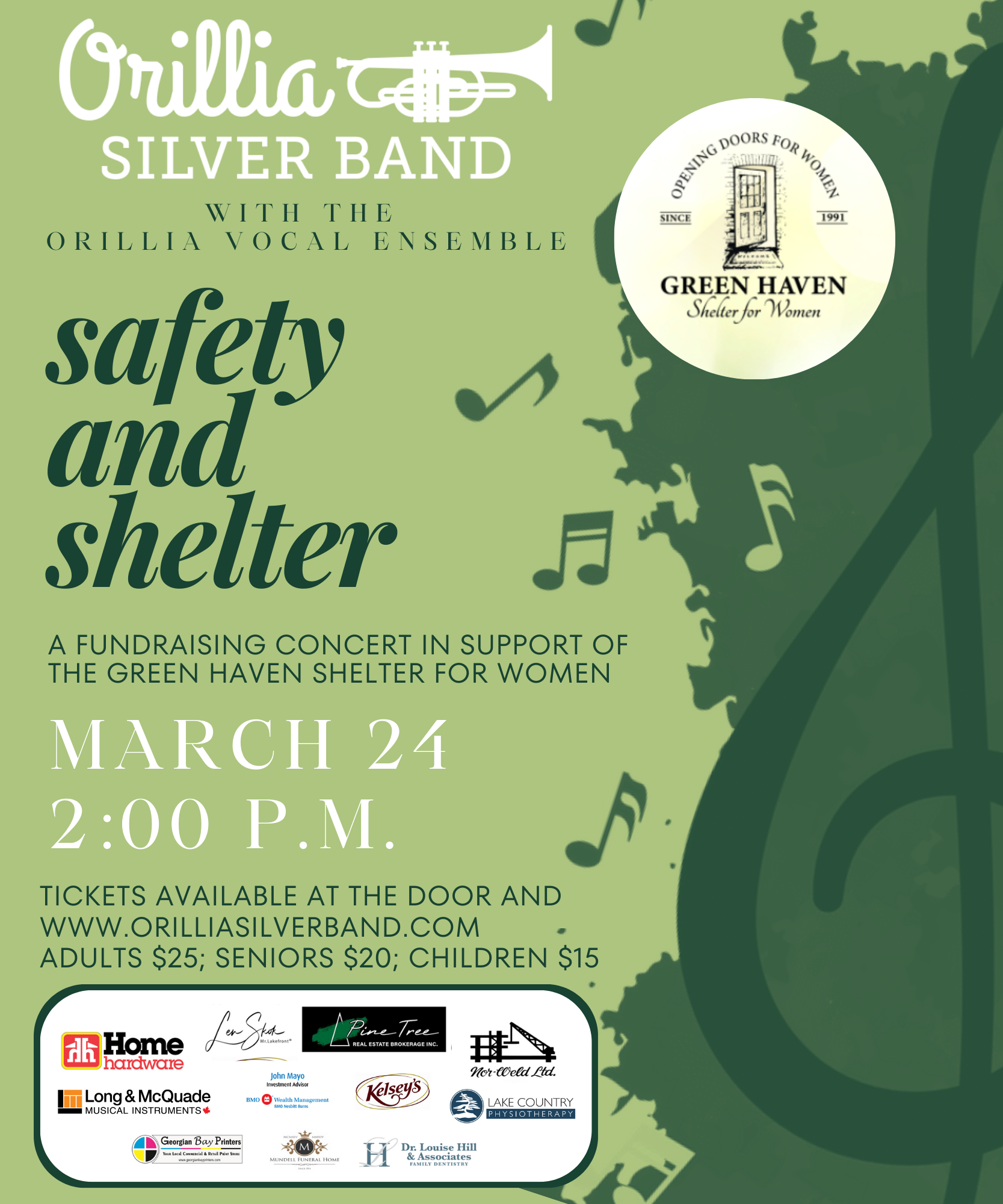 Safety and Shelter Concert feat... Orillia Silver Band and The Orillia Vocal Ensemble
