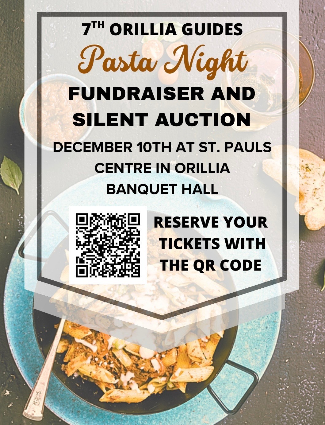 7th Orillia Girl Guides of Canada Pasta Night and Silent Auction Fundraising Event - Dec 10th 2025 at St. Paul's Centre 