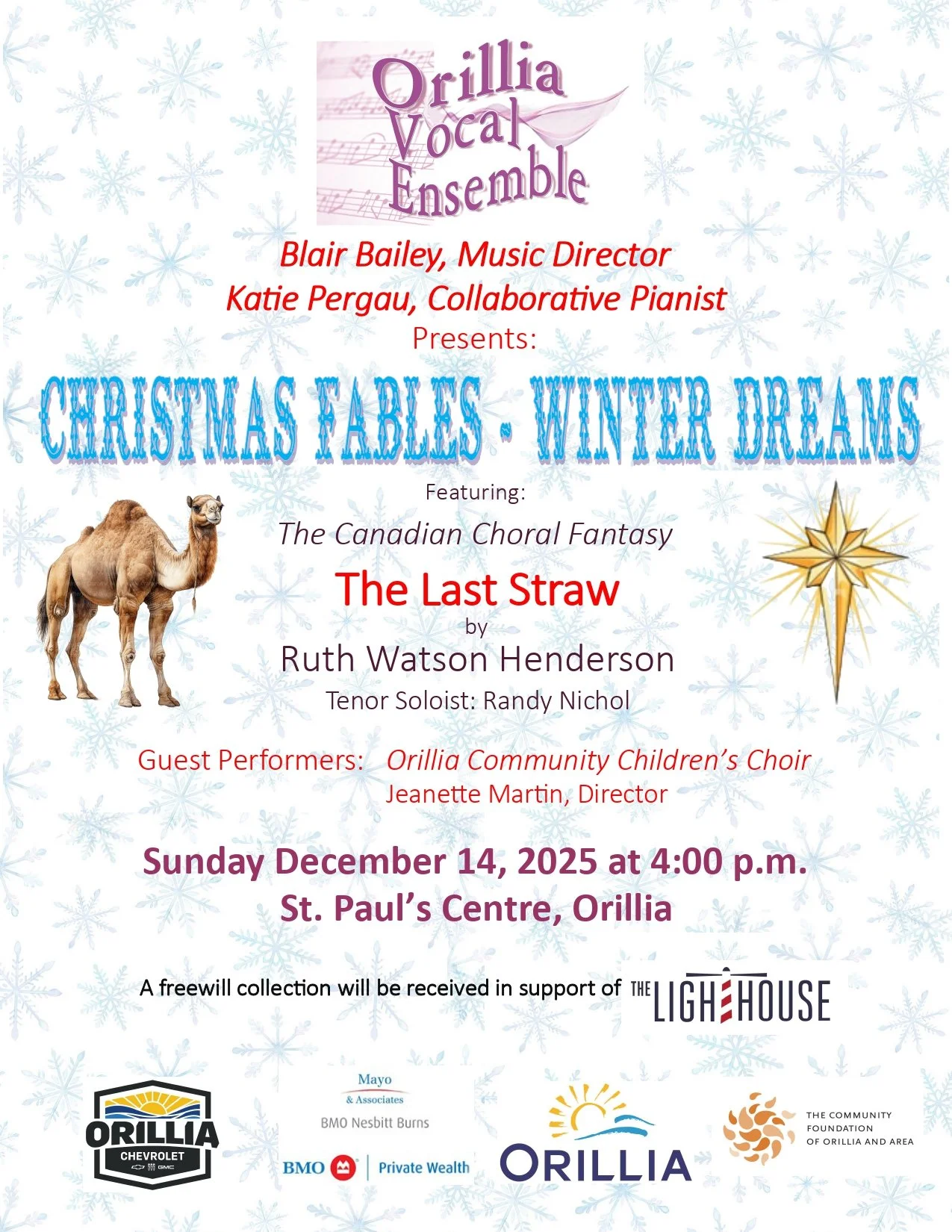 The Annual OVE Christmas Concert - Sunday December 14 at 4:00 p.m. - St. Paul's Centre
