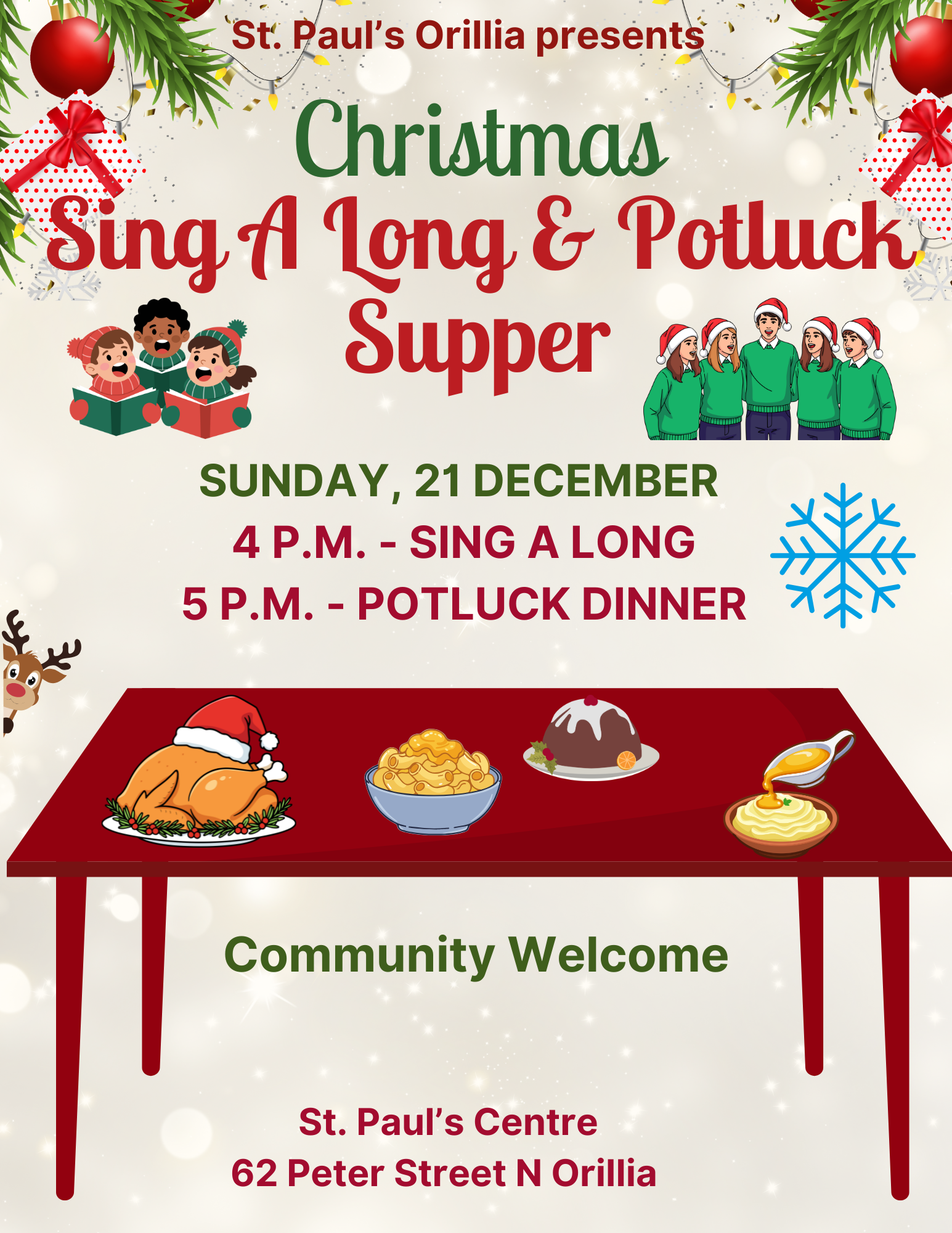Christmas Sing A Long & Potluck Supper - Sunday Dec 21, 2025