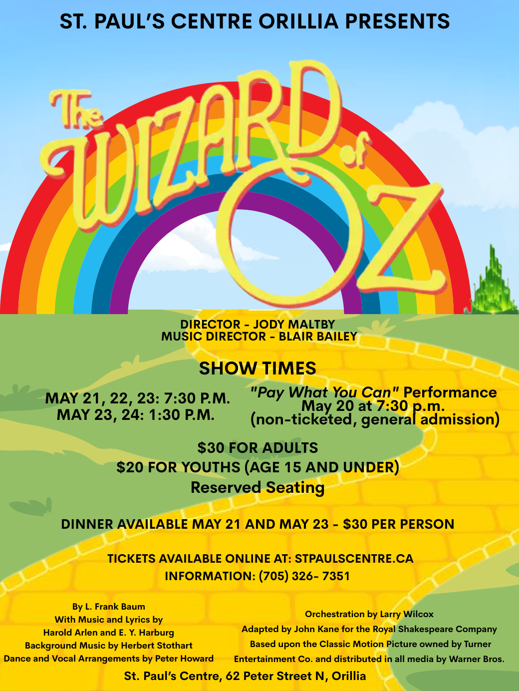 St. Paul's Centre presents The Wizard of Oz - May 20-24, 2026