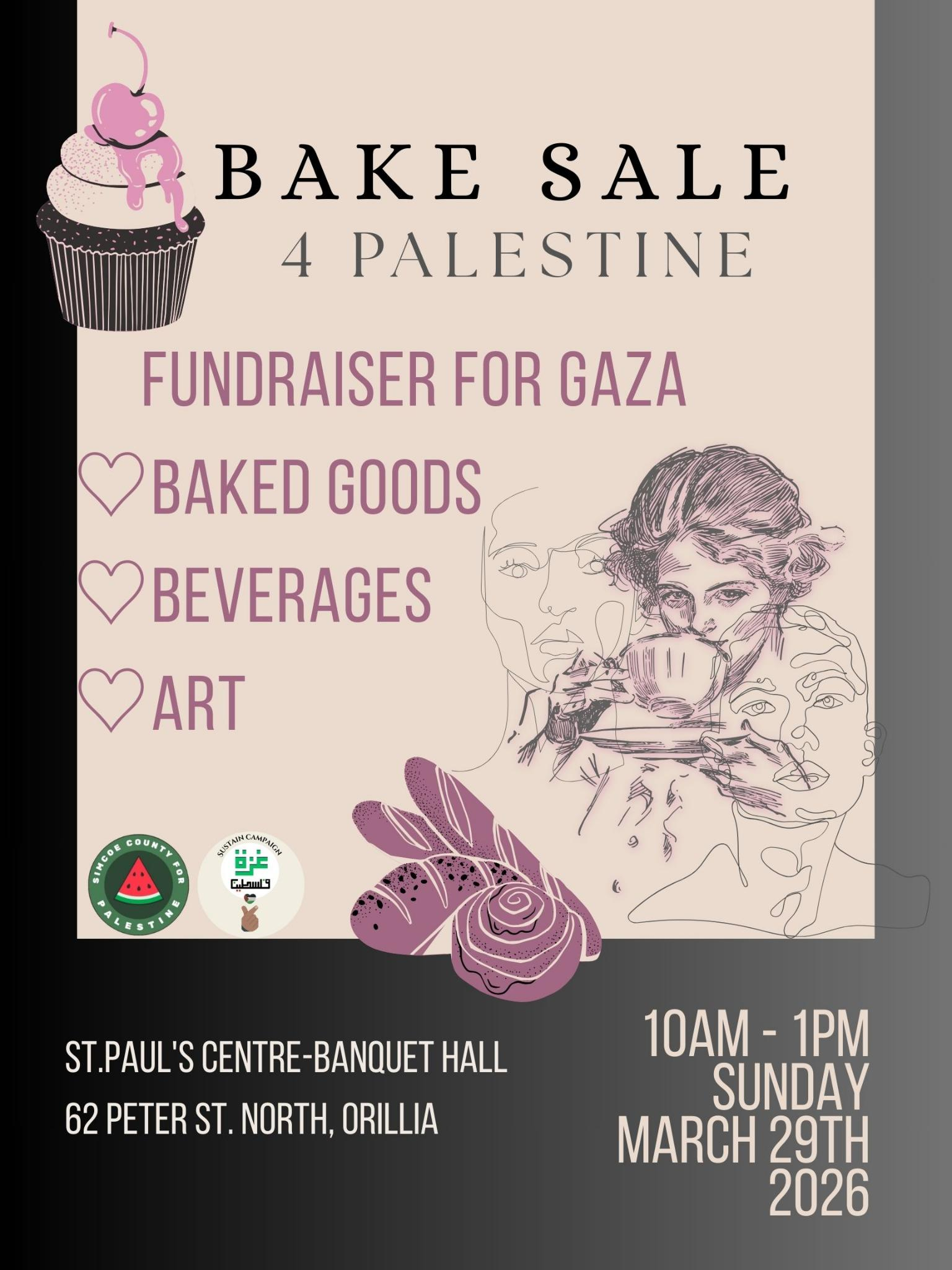 Bake Sale 4 Palestine - Sunday March 29th in the St. Paul's Banquet Hall
