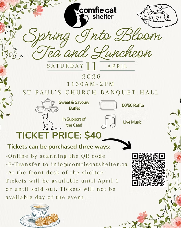 Comfie Cat Shelter "Spring Into Bloom Tea and Luncheon"