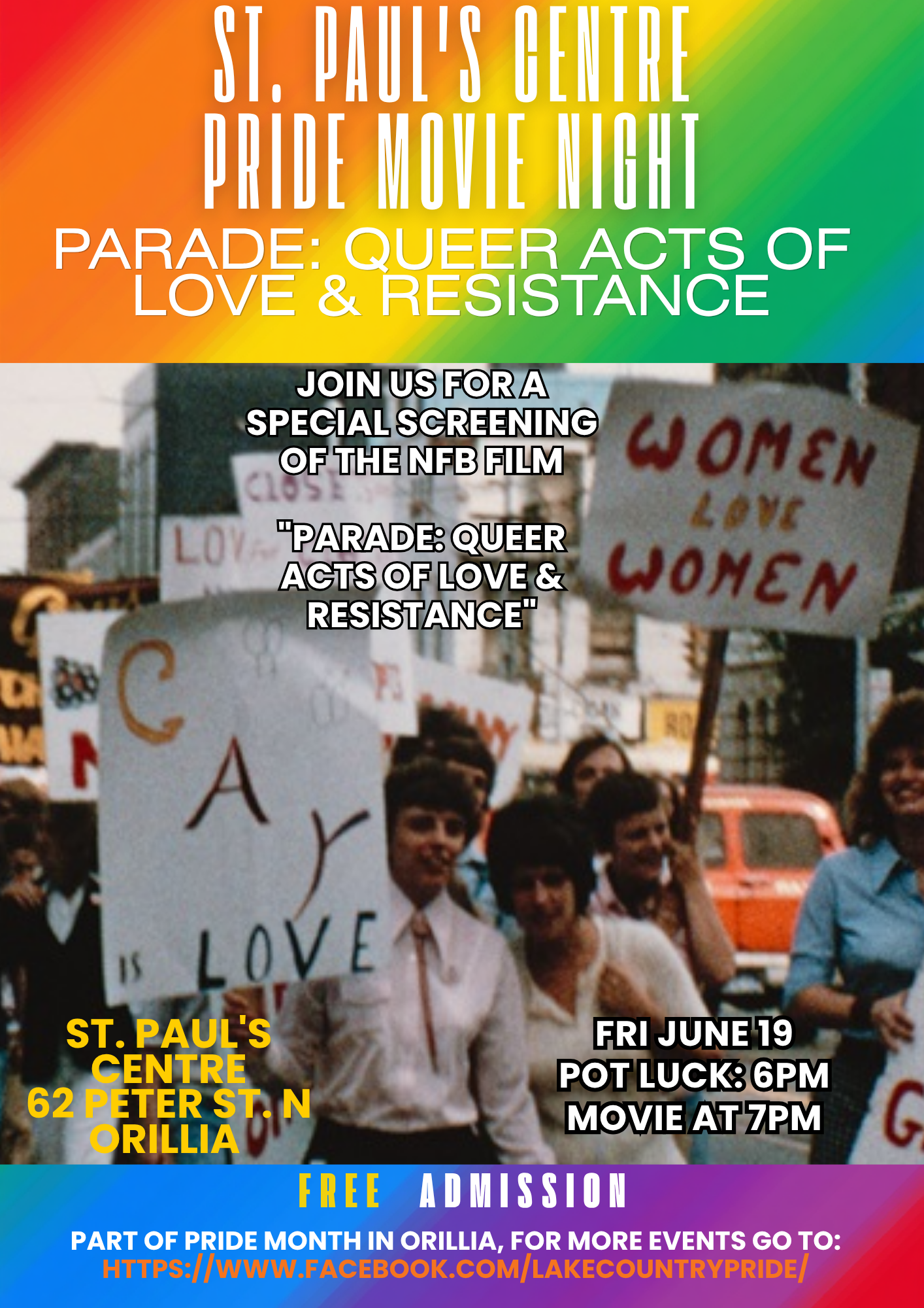 St. Paul’s Centre PRIDE Movie Night/PotLuck - Sat, June 19, 2026