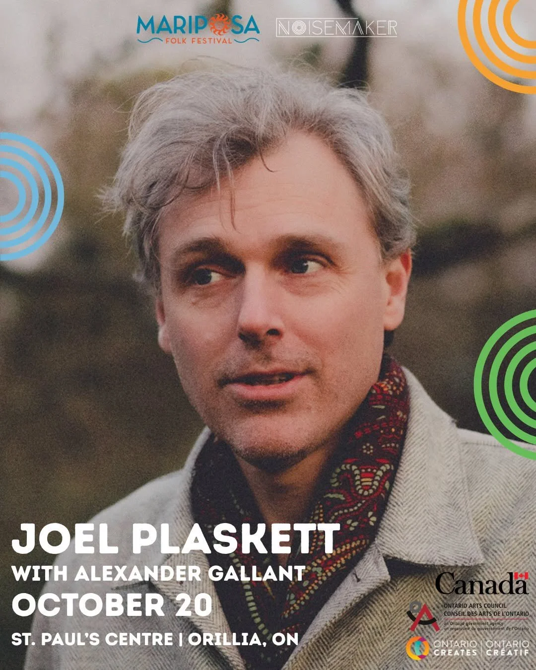 Joel Plaskett with Alexander Gallant, October 20th at St Paul’s Centre in Orillia 