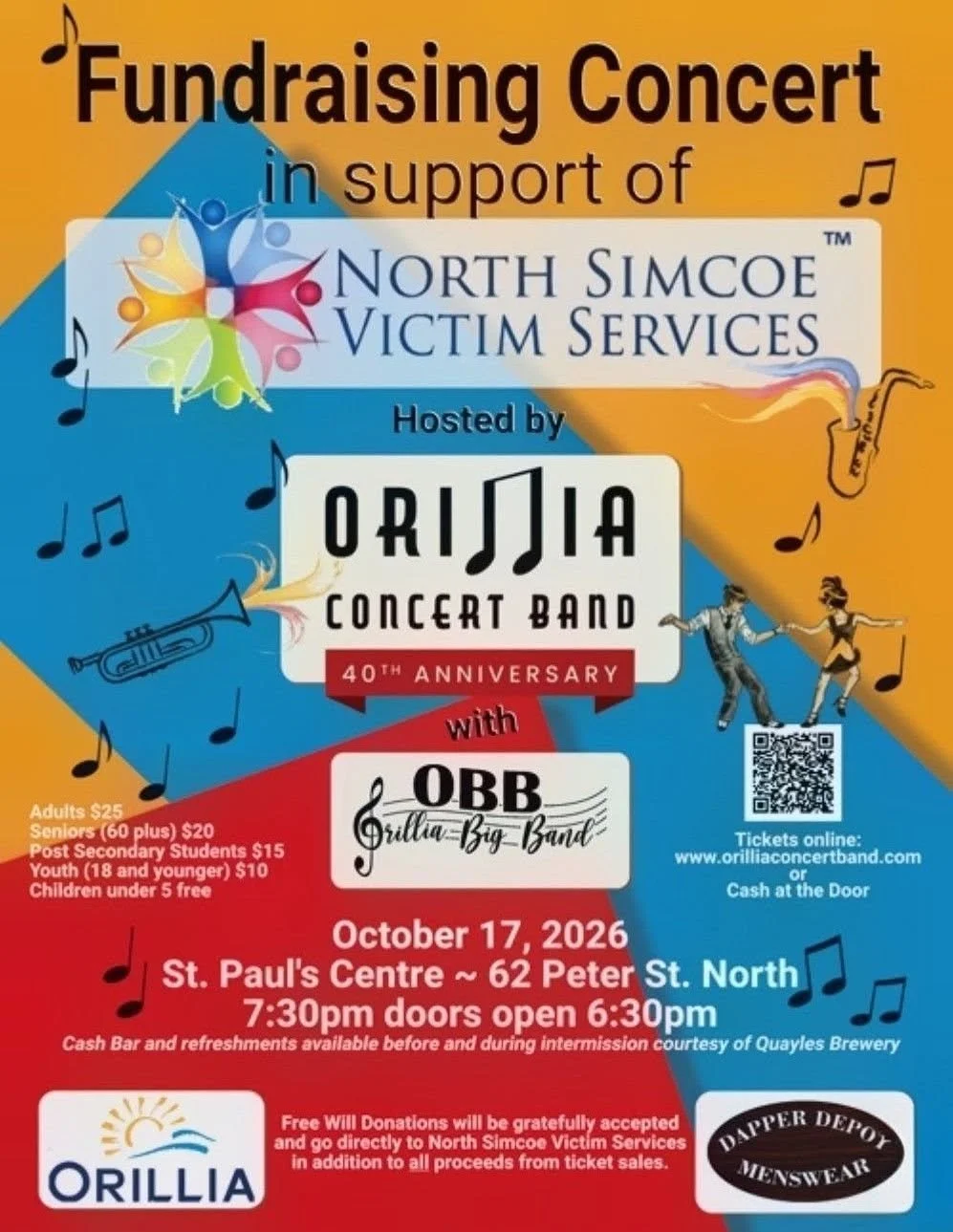 North Simcoe Victim Services Fundraiser hosted by Orillia Concert Band with Orillia Big Band