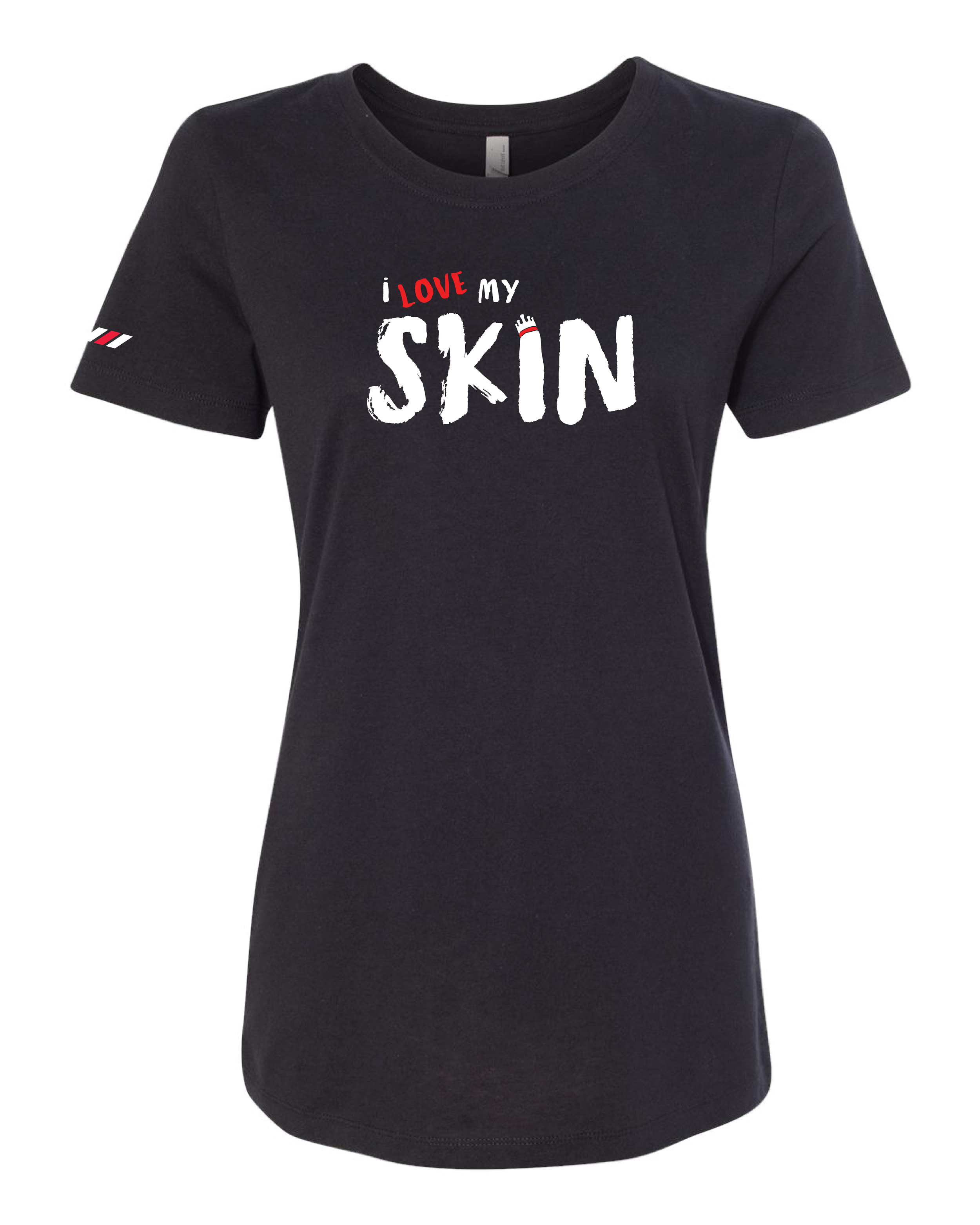 I Love My Skin Black Women Tee Black.png