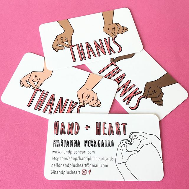 New business cards are full of gratitude ✋️+ 💕