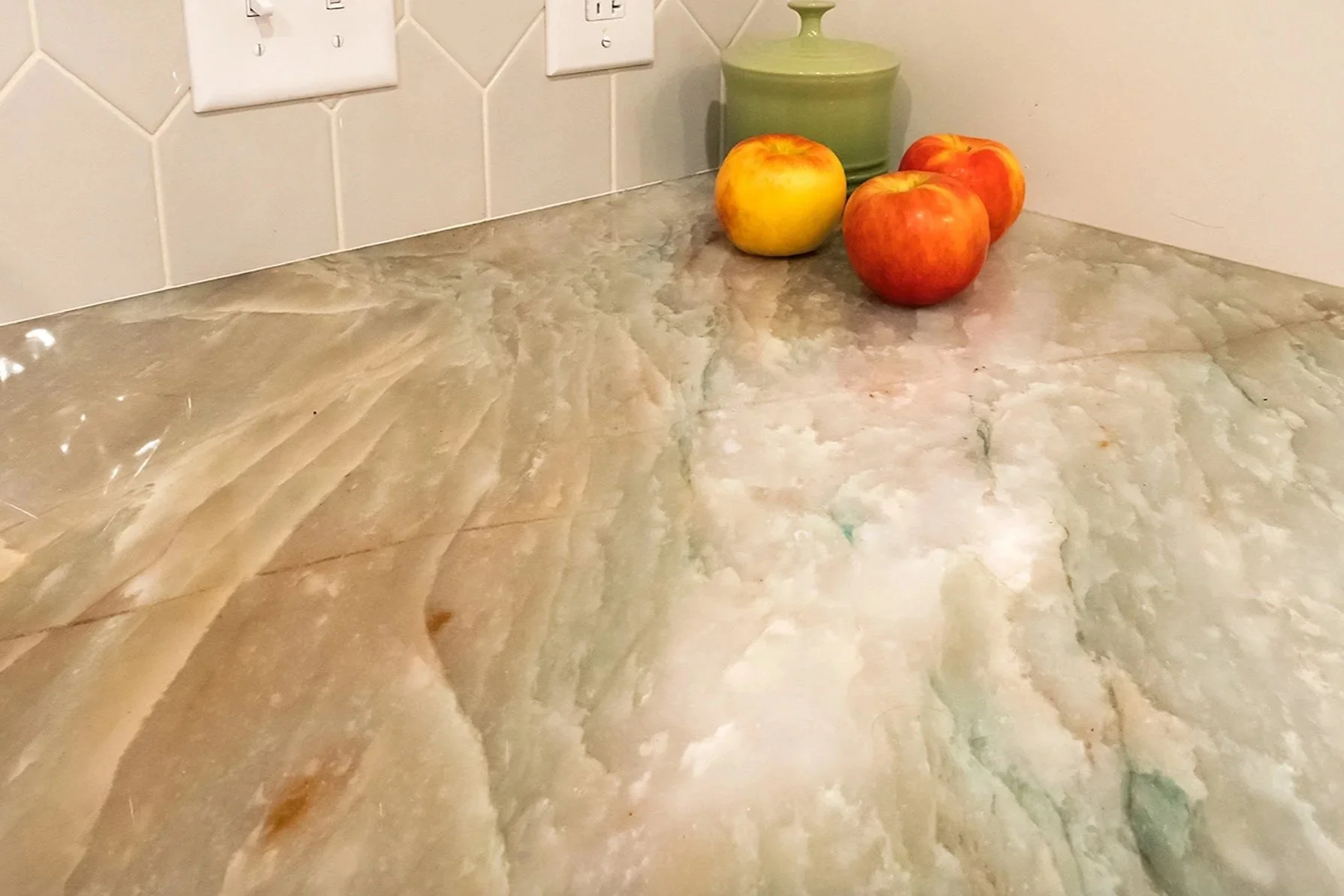 Colorful Alexandrita Quartzite Countertop detail.