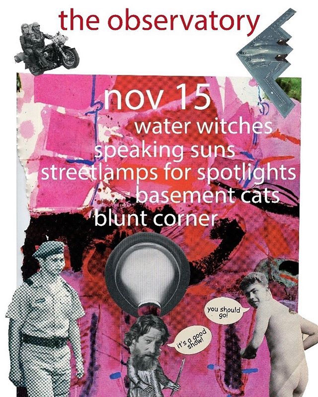 We have a run of shows this week with hip shaking road healers the @water_witches . We will be bringing the November noise to The Observatory in Chicago w/ old friends @speaking_suns , and new ones Blunt Corner, and Basement Cats. Join us.

Up coming