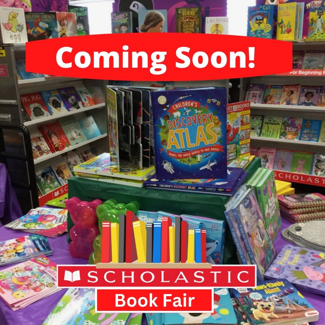 📚 Save the date, book lovers! 🗓️ Our Scholastic Book Fair is coming April 21st through the 26th and you won't want to miss it. Get ready to discover new worlds, meet new characters, and dive into incredible stories. Volunteer opportunities are post