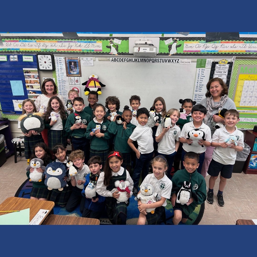 🐧 Second Grade is waddling into World Penguin Day!  Let's celebrate these adorable, tuxedoed wonders and be mindful of the need to protect them from from the impact of overfishing and ocean pollution. #adwcommunity #Iloveholycross #worldpenguinday