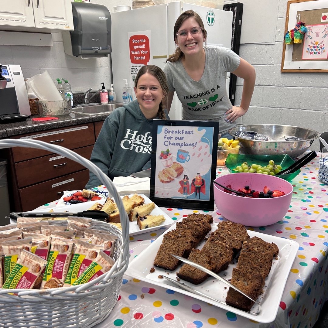 Breakfast FOR Champions! 🏆Our amazing faculty and staff kicked off the day with a delicious morning spread as part of our Teacher Appreciation Week celebrations. Because champions deserve to be celebrated—and well fed! 💚 #TeacherAppreciationW