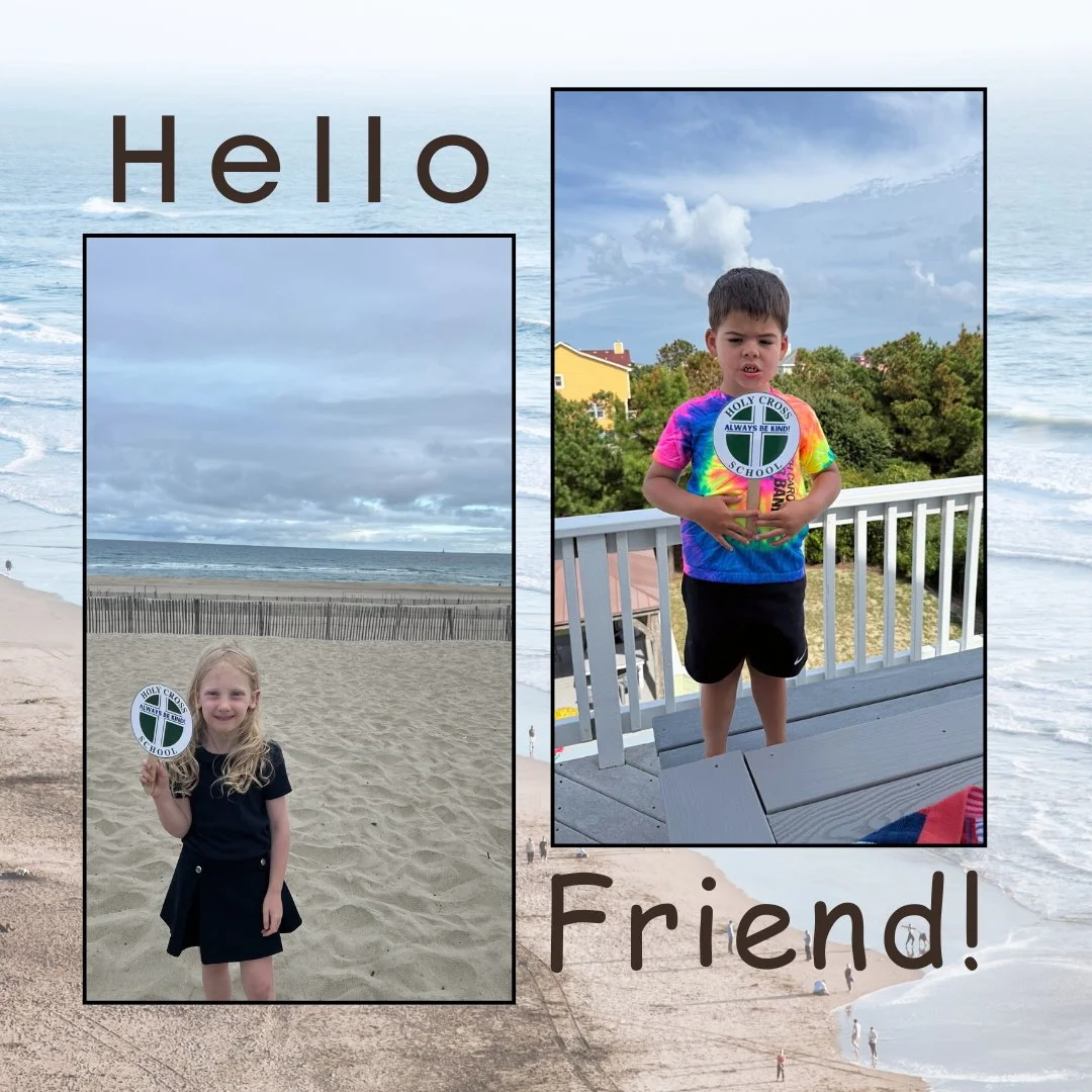 Holy Cross friends on both side of the Atlantic ocean in the Outer Banks, NC and Soulac, France! #ADWcommUNITY #ILoveHolyCross #SchoolSpirit #AlwaysBeKind