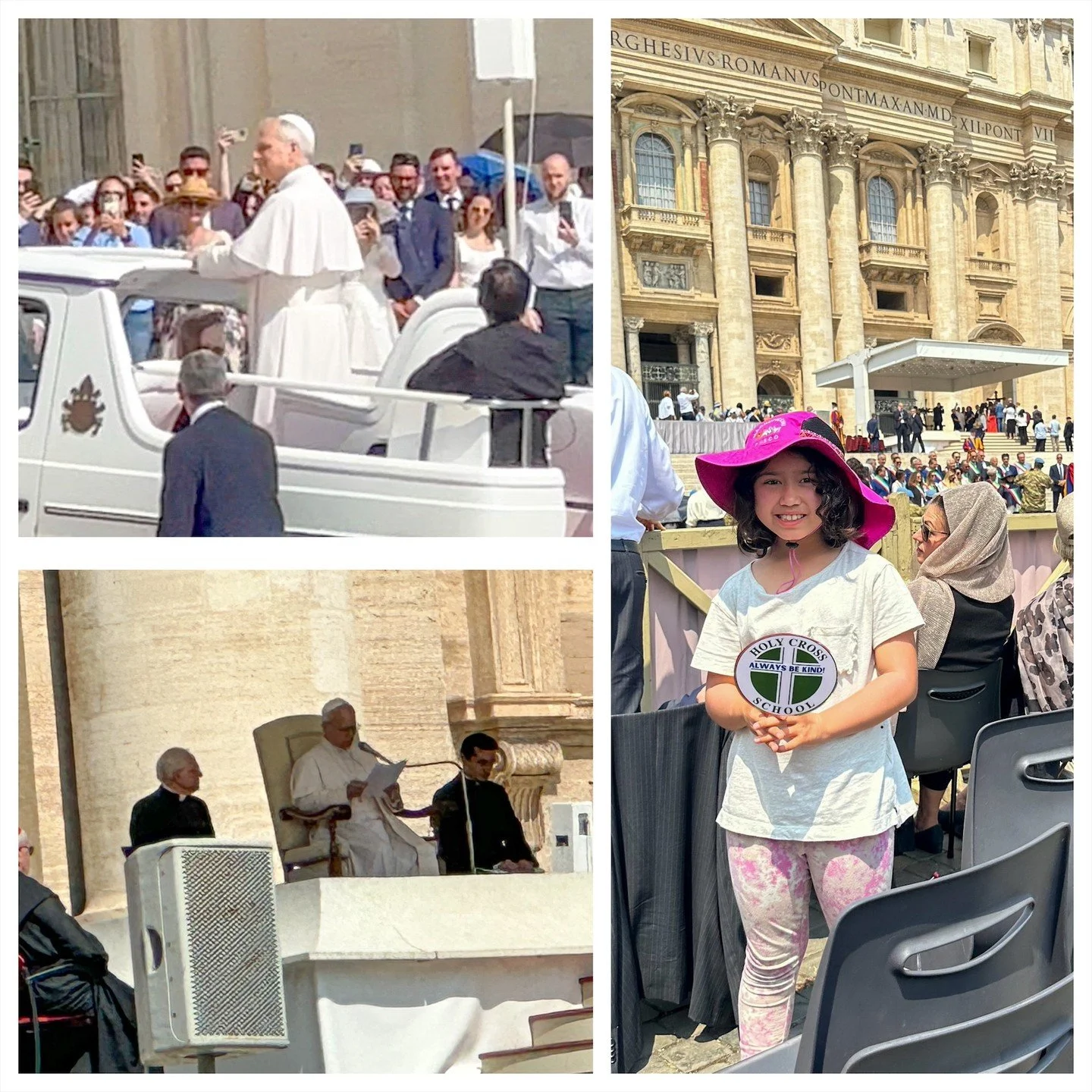 Holy Cross School spirit made its way to Rome and Vatican City this summer! What a beautiful pilgrimage to the heart of our Catholic faith! 💚 #ADWcommUNITY #ILoveHolyCross #AlwaysBeKind