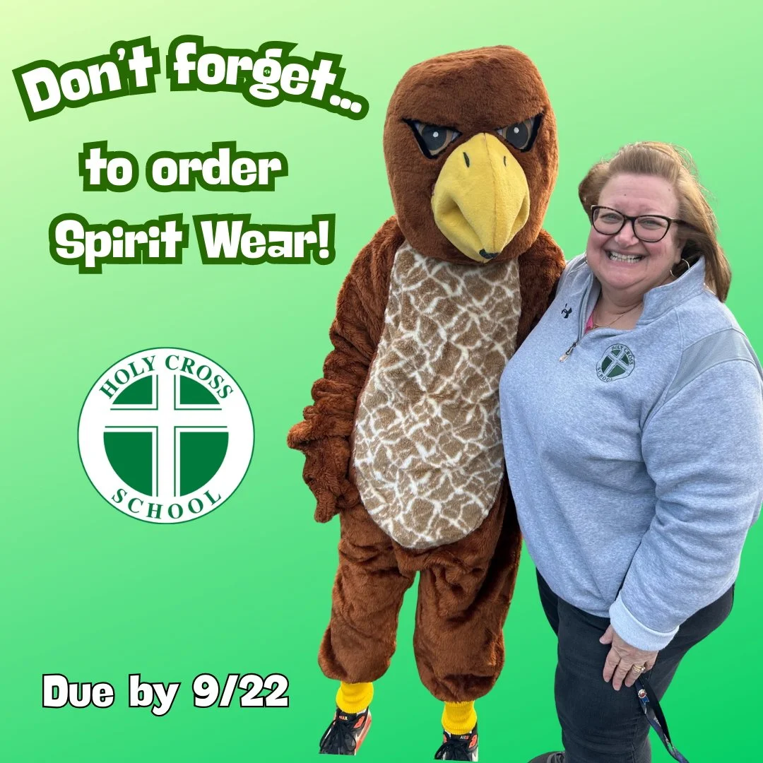 Don’t forget! Spirit Wear orders are due by 9/22. Show your Holy Cross pride! https://holy-cross-school.square.site/shop/spirit-wear/9💚 #ADWcommUNITY #ILoveHolyCross #SpiritWear #HawkPride