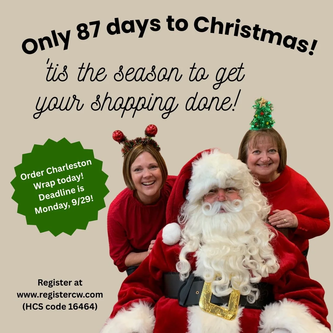 Last call for our Charleston Wrap fundraiser! It's not too late! Register online today at www.registercw.com (HCS code 16464) and help spread the word! Share our fundraiser through email, text, and social media with at least 10 friends and family. #c