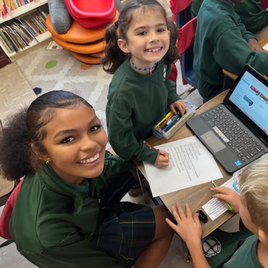 Faith in action! Our 8th graders led their 3rd grade buddies in a beautiful lesson on the forms of prayer. After sharing a thoughtful presentation, the pairs worked together to discover how each form of prayer is woven into the Our Father. #ADWcommUN