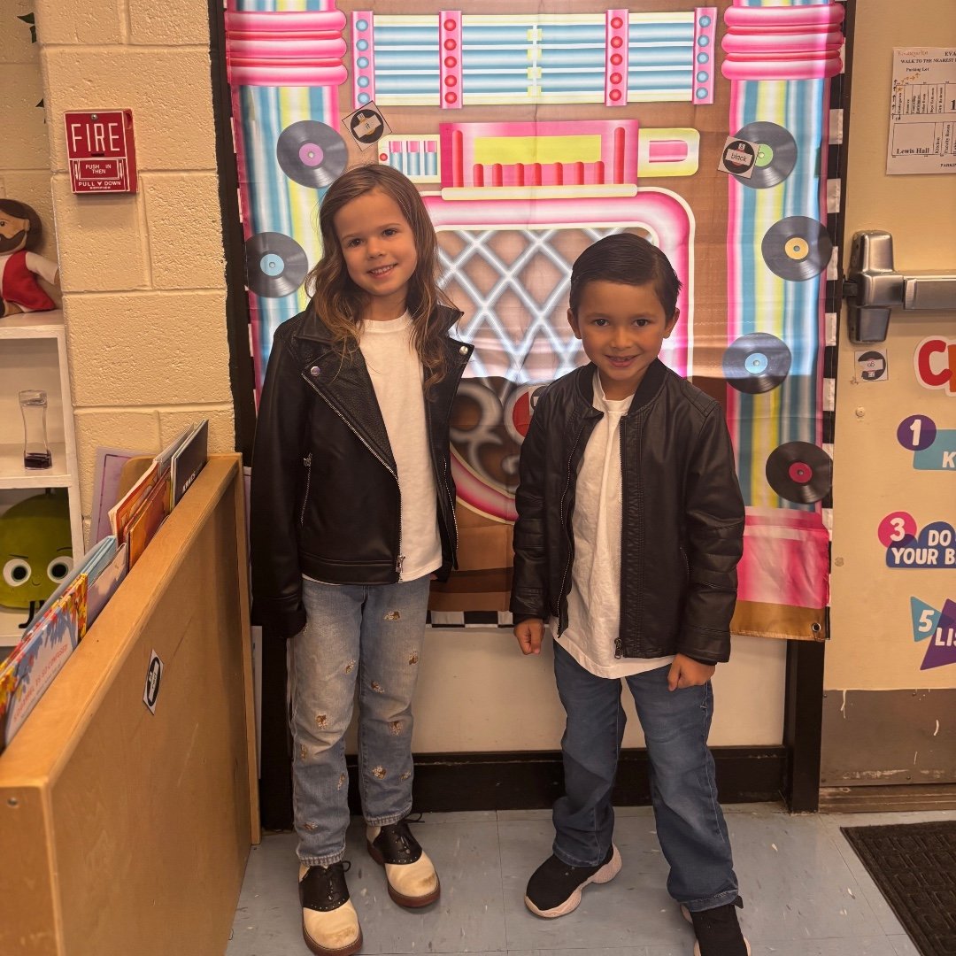 Kindergarten is rockin&rsquo; around the clock as they celebrate the 50th day of school in true 1950s style! 🎶✨ #50DaysOfSchool #HolyCrossFun #ADWcommUNITY #ILoveHolyCross