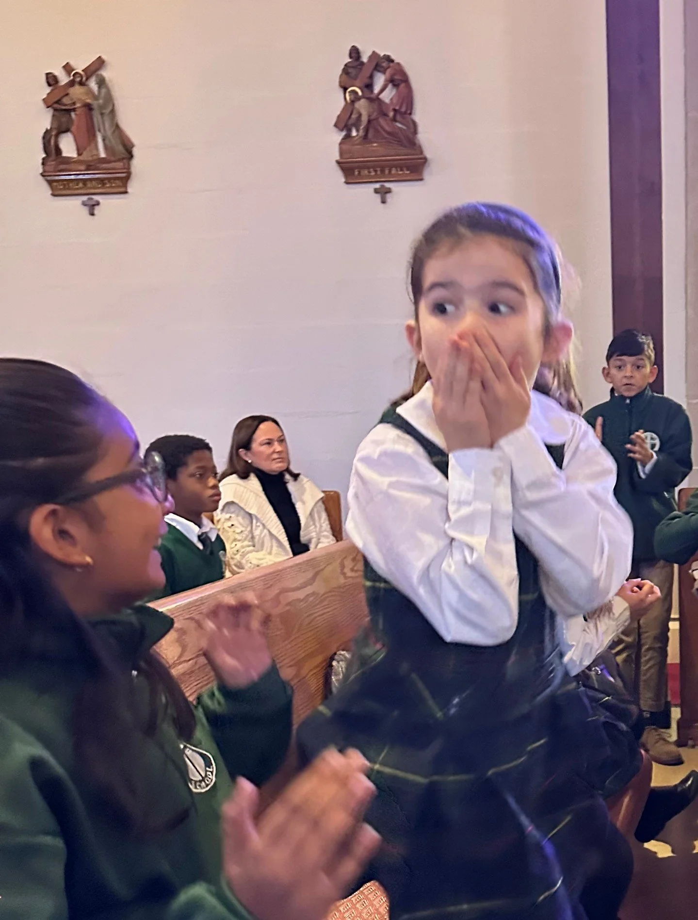 That special moment of joy when your name is called as the recipient of the Christian Character Award for your class! Congratulations to all of our students for living out faith, kindness, and service each day. #ADWcommUNITY #ILoveHolyCross #Christia