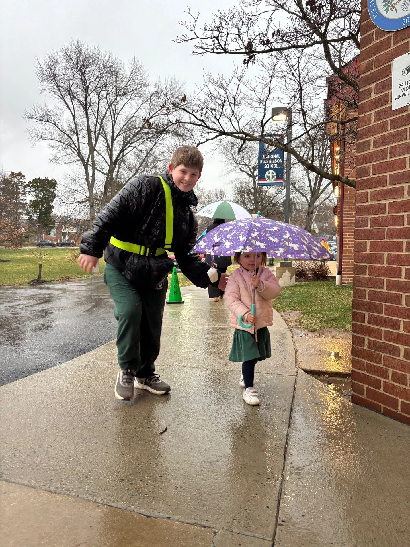 Rain, sleet, or snow, our 6th Grade Patrols are always on the job! We are grateful for their commitment to keeping our community safe! #ADWcommUNITY #ILoveHolyCross