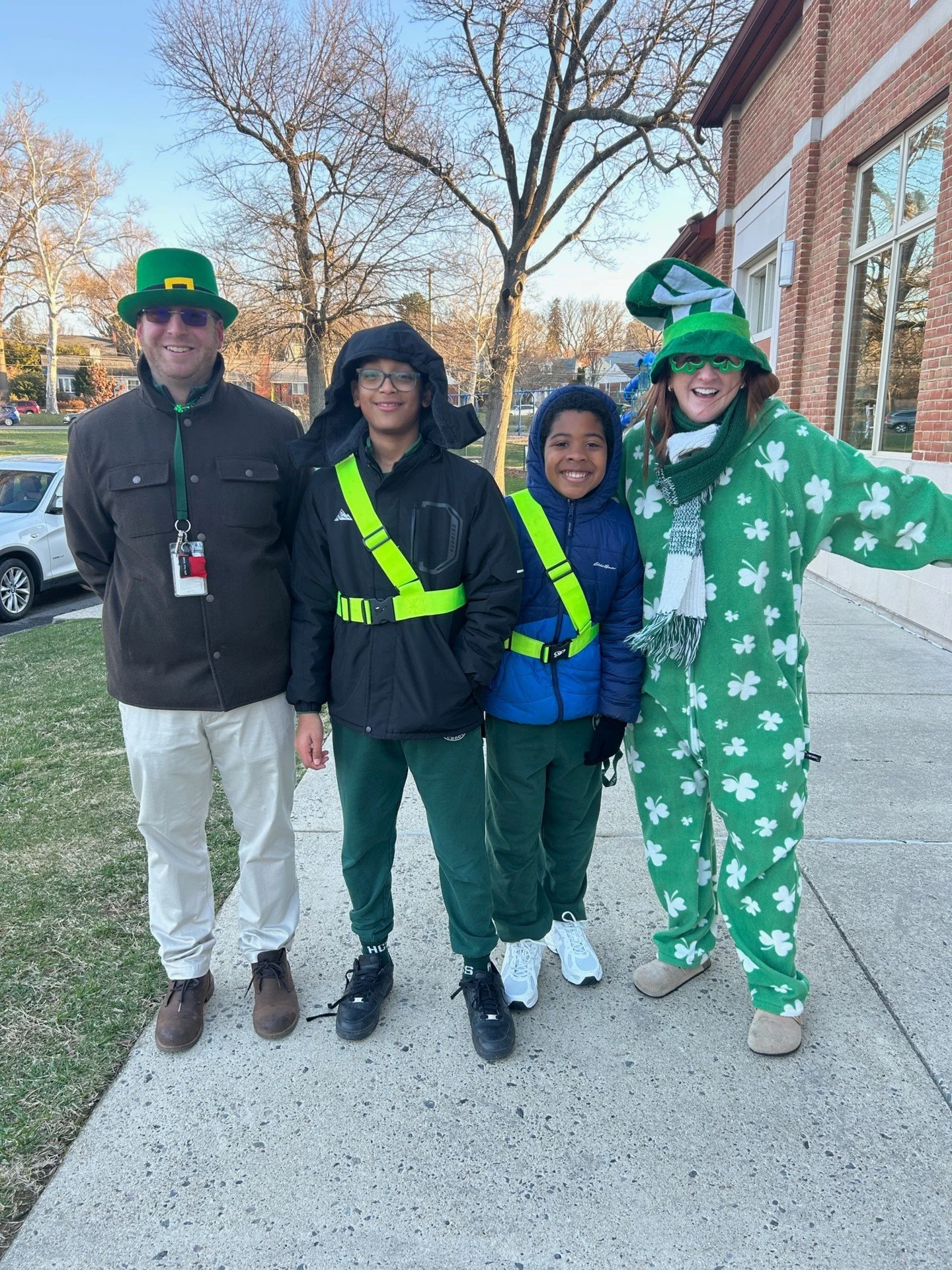 Our faculty &amp; students celebrated St. Patrick's Day in style with green outfits and big smiles! Special thanks to Deacon Nalls and Neal Foley for bringing even more Irish spirit to Holy Cross School! Happy St. Patrick&rsquo;s Day ☘️ #adwcommunity