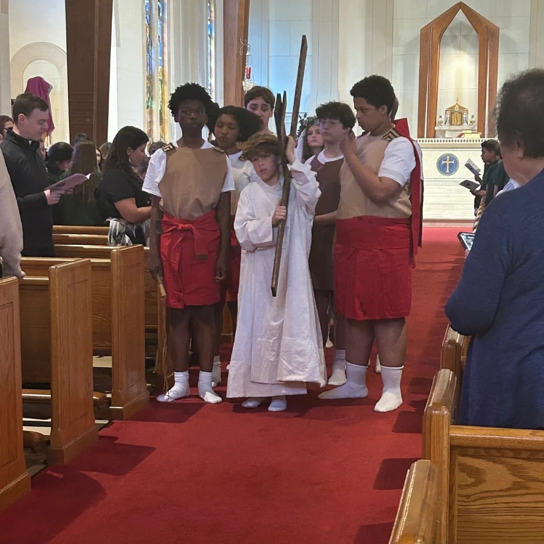 Our 8th graders prayerfully shared the Living Stations of the Cross with our school community, helping us reflect more deeply on Christ&rsquo;s journey. #ADWcommUNITY #ILoveHolyCross #LivingStations