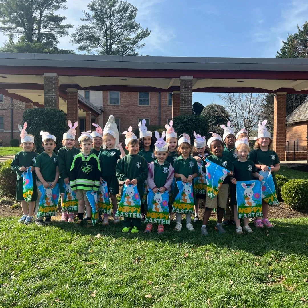 Hopping into Easter Break! Our PK&ndash;1st graders had a blast celebrating Easter with a fun-filled egg hunt on this beautiful day! #ADWcommUNITY #ILoveHolyCross