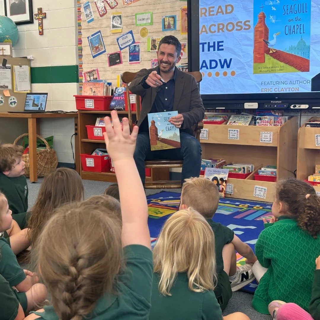 Thank you to the Archdiocese of Washington Catholic Schools Office and author Eric Clayton for visiting Holy Cross School to livestream a reading of The Seagull on the Chapel! This special reading event coincided with the one-year anniversary of the 