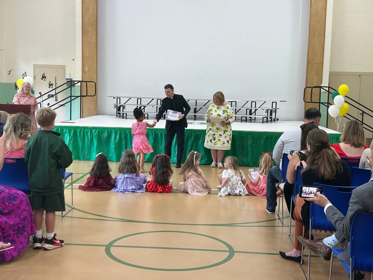 Congratulations to our PK4 class on their beautiful Closing Ceremony today! We are so proud of all they have learned and accomplished this year. Kindergarten, here they come! #ADWcommUNITY #ILoveHolyCross #PK4