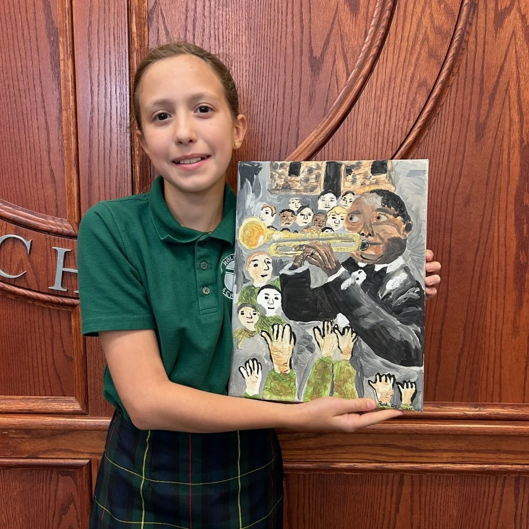 Congratulations to our talented 5th Grade student, whose painting, &ldquo;Jazz at Camp,&rdquo; honoring legendary jazz musician Louis Armstrong, was selected as the State and Territory Winner representing Maryland in the American Heroes Student Art C