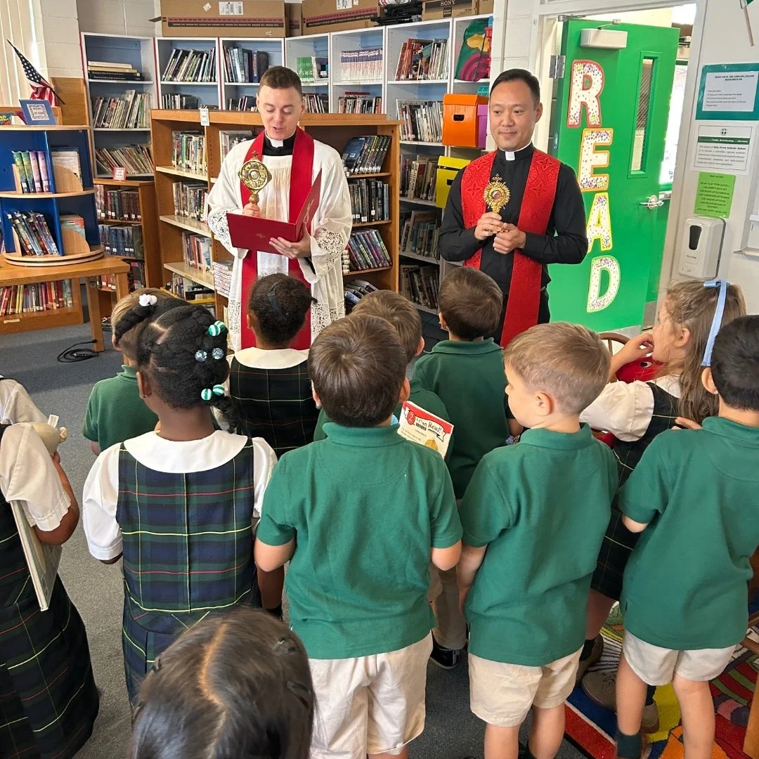 We are especially grateful to Father Wyble and Father Park, who visited each classroom to bless our students and classrooms, and shared the sacred Relic of the True Cross in celebration of the Feast of the Exaltation of the Holy Cross! #ADWcommUNITY 