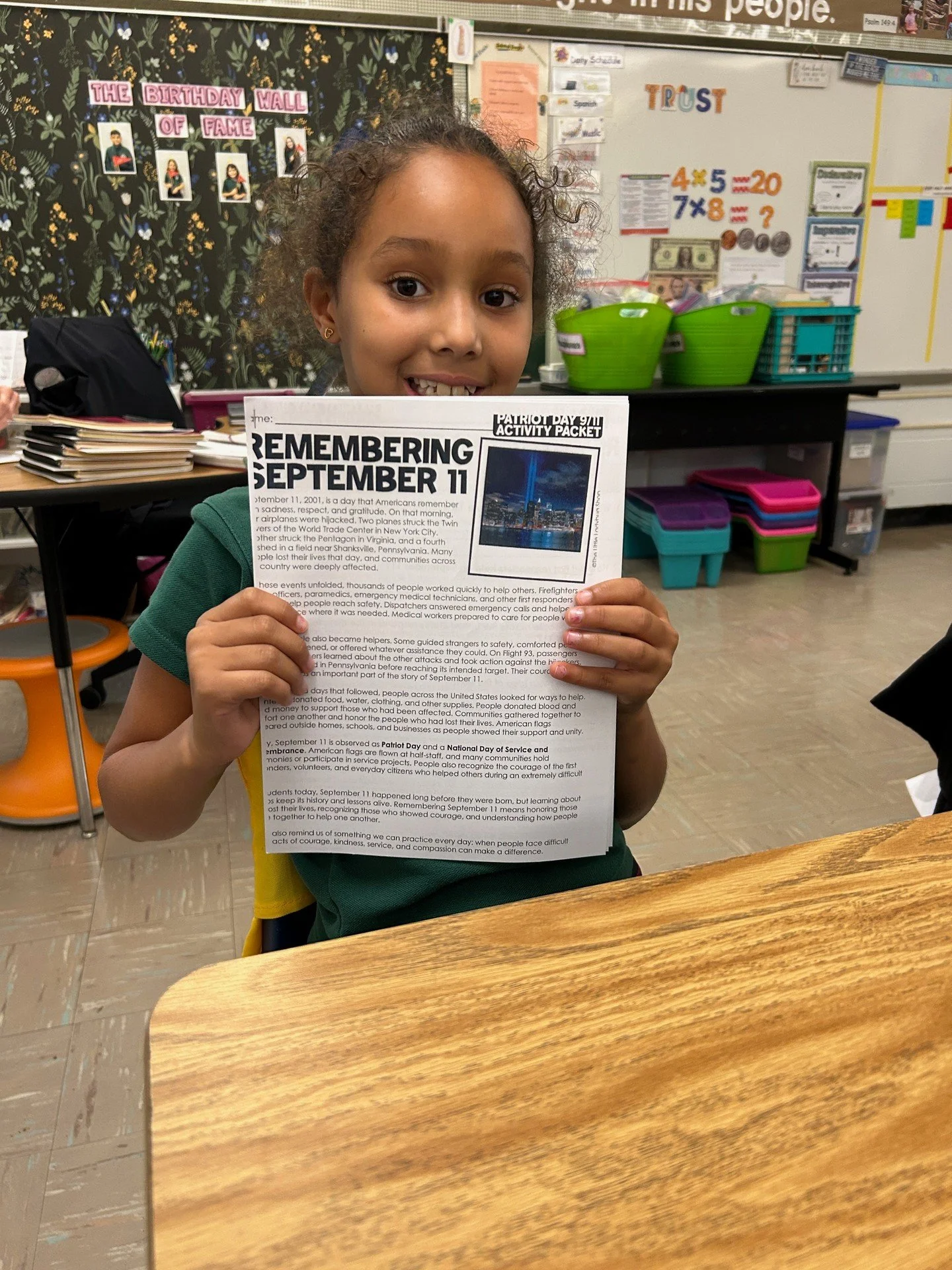 Today, our students took time to learn about the events of September 11, 2001, with a special focus on the everyday heroes and helpers who responded with courage, compassion, and selflessness. We remember and pray for those who lost their lives and h