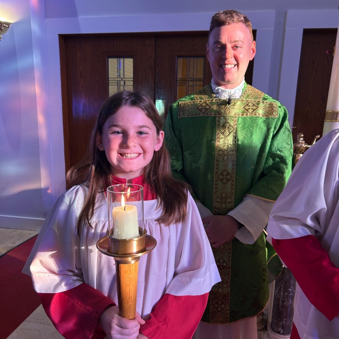 Congratulations to our student on serving at her first Mass today as an altar server! #ADWcommUNITY #ILoveHolyCross #OneBodyOneMission