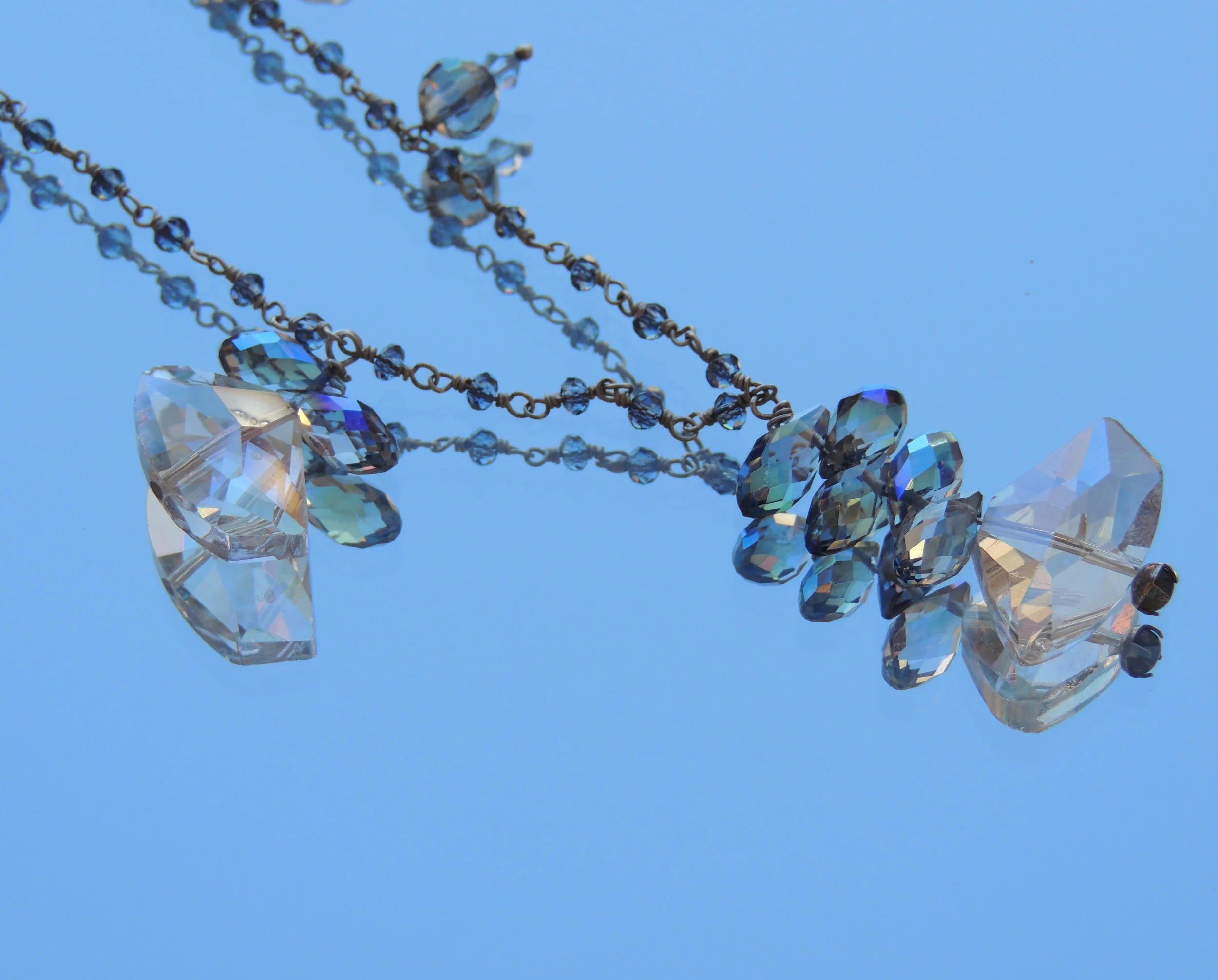 Iolite Chain with Crystals & Briolettes