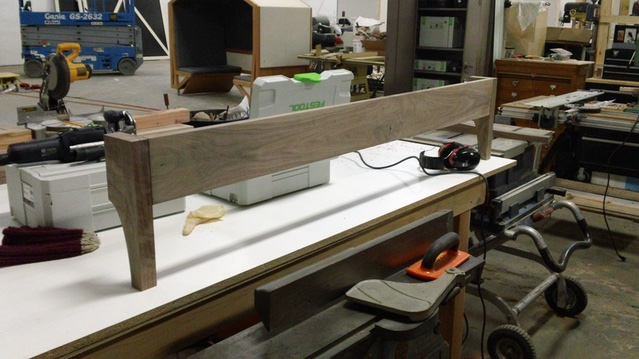 Part of the bed is assembled! We'll post photos of the finished product next week.