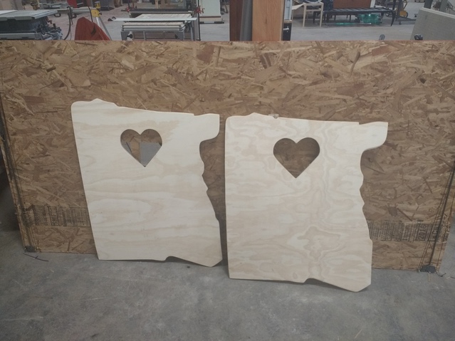 Cut out but not yet painted corn hole boards
