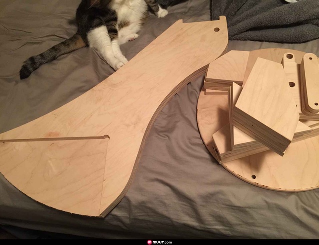 Frame parts and a cat from forum member mattnelson