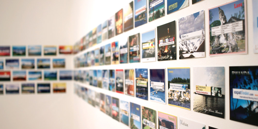 Installation view, Migration A to Z, Peacock Visual Arts, Center For Contemporary Art, Aberdeen, Scotland, UK 2012