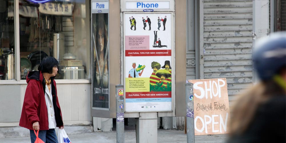   Cultural Tips  &nbsp;phone kiosk poster,&nbsp;New York,&nbsp;May 1-28, 2011  