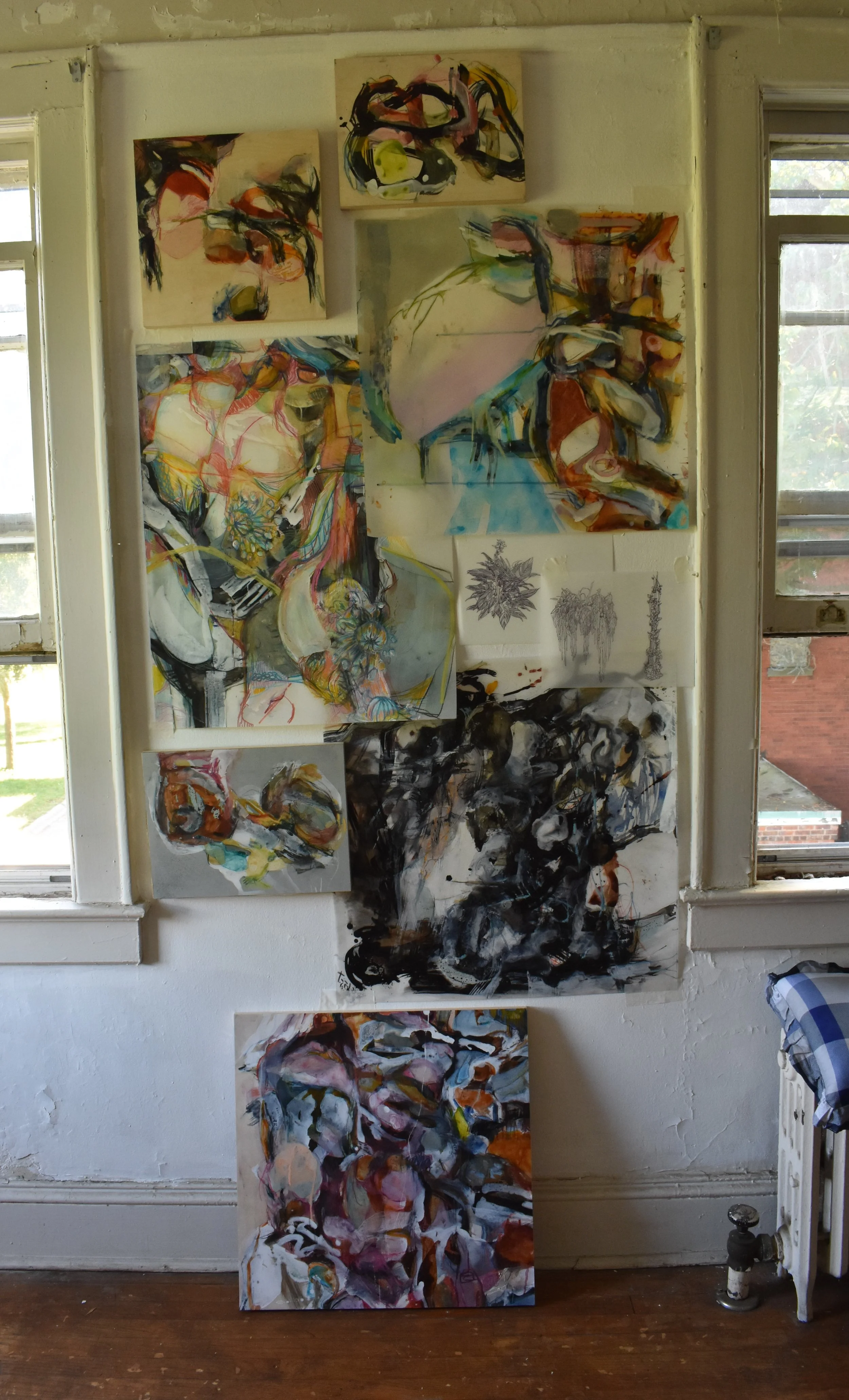 South wall.with small works and studies