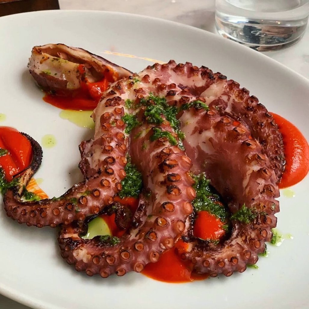 Grilled octopus with piquillo sauce via @adiors_ay 🐙 

Repost: One of my favourite restaurants in London: Lurra~!

📍9 Seymour Place, London W1H 5BA

The Basque cuisine always does the job. 1: The Ibarra peppers are all the more scrumptious when the